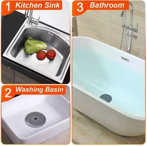 Reusable Bathroom Water <b>Plug</b> Durable Silicone Stopper for Bathtub and Kitchen <b>Sink</b> Waterproof Drain Covers - Product Image 2
