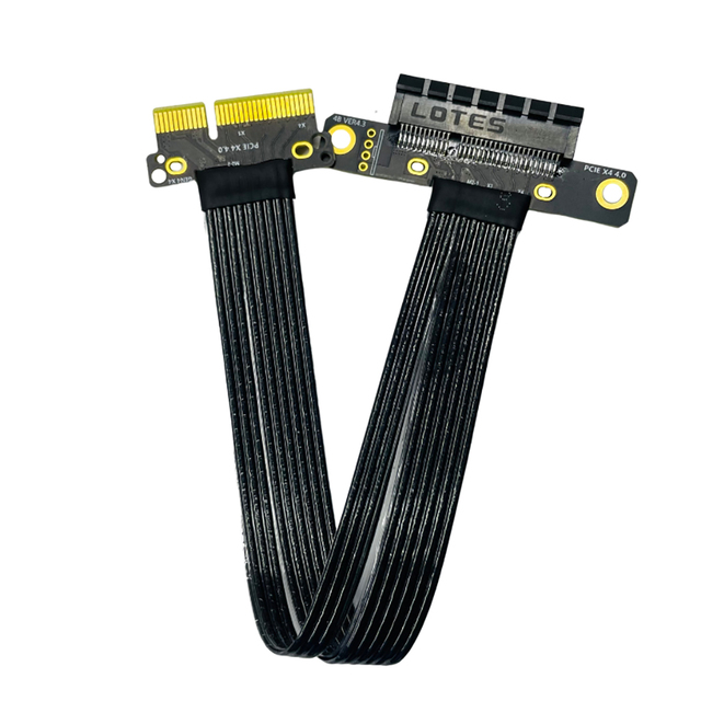 PCIe 4.0 4X to X4 16X Riser Extension Cable PCI Express Gen4 PCIe X4 Extender Silver-plated Cord Flexible for GPU SSD Adapter