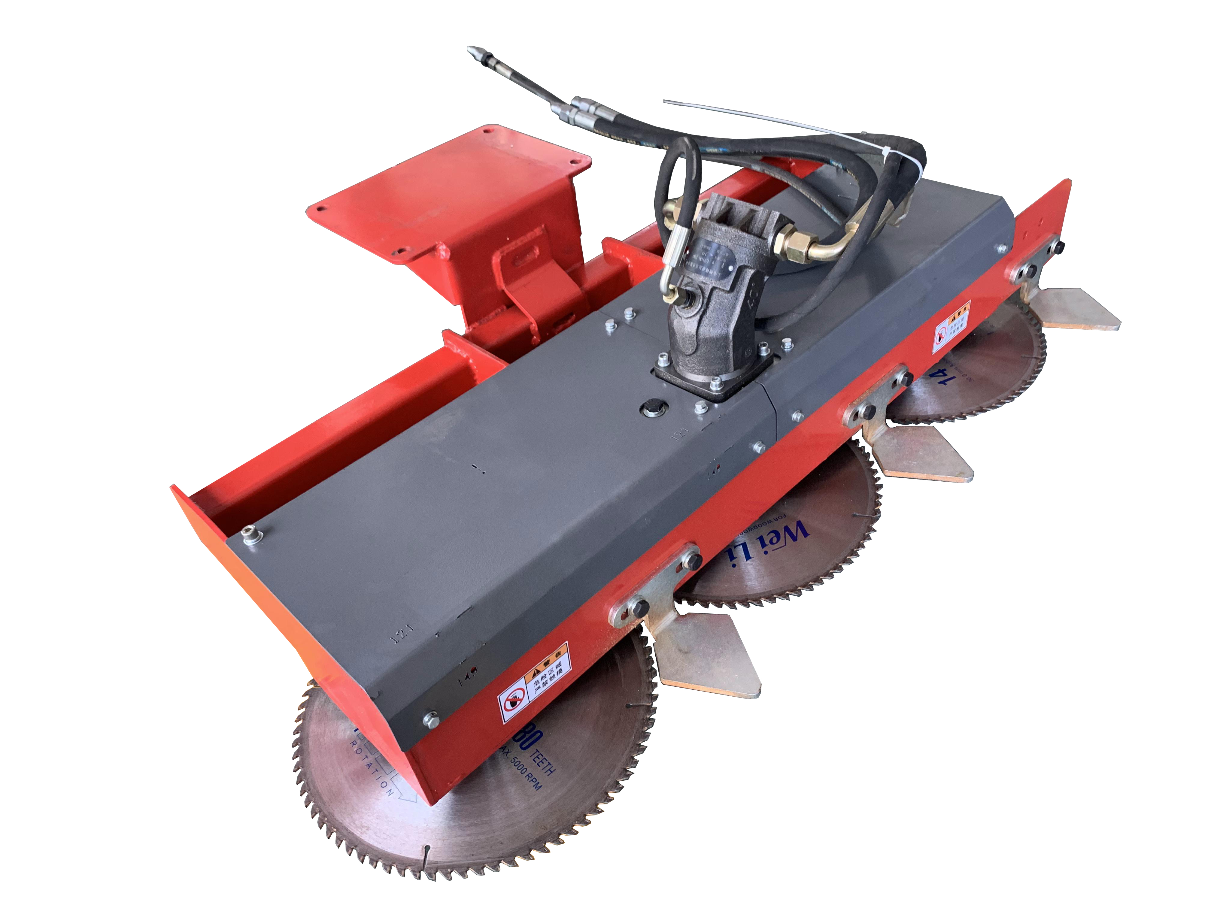 tractor with saw for cutting trees