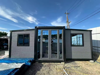 Maison conteneur pliable extensible à double aile, préfabriquée, avec structure extérieure en acier galvanisé, triple capacité, résistante aux intempéries, 20 pieds, 37 m²