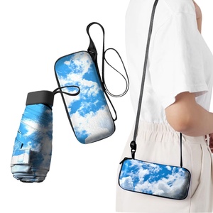 Parapluie pliant portable et léger de 19 pouces avec protection UV, armature en fer, fermeture automatique, durable, commande manuelle pour femmes et hommes - Product Image 1