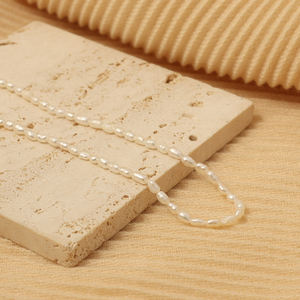 שרשרת פנינים של מים מתוקים טבעת פנינה שרשרת זהב pvd מצופה זהב אלגנטי אלגנטי שרשרת פנינים טהורים - Product Image 3