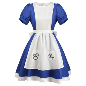 Disfraz de Alice Maid para mujer, vestido azul y blanco con bolsillos de encaje para juego de rol de Anime, primavera 2023 - Product Image 5