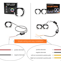 Lumière de décoration LED 5D Angel Eye avec réglage par application, accessoires universels de modification de phares pour voitures et motos, compatibles avec la plupart des véhicules