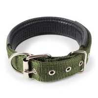 Collier pour chien en polyester tissé solide, respirant, réglable et durable avec boucle, adapté aux chiens de taille moyenne et grande