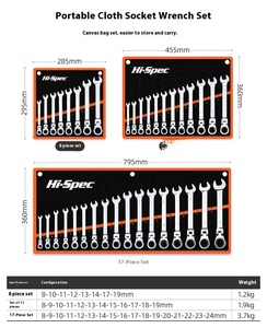 Kit de clés à cliquet et clés à douille métriques flexibles de qualité professionnelle, 22 pièces, personnalisable OEM, pour réparation automobile - Product Image 4