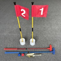 Jeu de mini golf sur la plage-2 putters, 2 drapeaux dans un sac de voyage