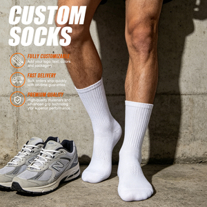 Chaussettes de course à <span class=keywords><strong>compression</strong></span> Coolmax personnalisées pour le sport, chaussettes de randonnée athlétiques à coussinets - Product Image 2