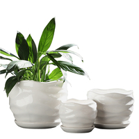 Terlaris 3 Buah Pot Bunga Keramik Set/Grosir Pot Bunga Keramik Harga Murah