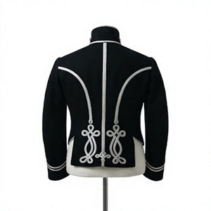 Veste Hussarde en Laine Noire pour Homme, Uniforme Historique, Col en Fausse Fourrure, Boutons sur le Devant, Veste Formelle d'Hiver - Product Image 4