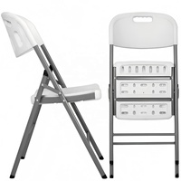 Chaises pliantes en HDPE, siège portable, structure en acier robuste, résistant aux UV, utilisation intérieure et extérieure, cour, parc, banquet, fête, mariage