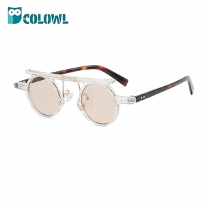 Gafas de Sol Polarizadas Unisex de Moda, Estilo Punk Redondo, <span class=keywords><strong>Lentes</strong></span> Transparentes con Protección UV400 - Product Image 5