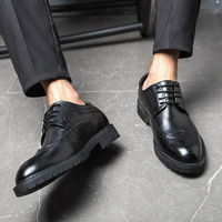 Chaussures habillées brogues tendance pour hommes, chaussures habillées formelles décontractées, lacets, cuir PU, chaussures Oxford