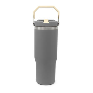 Gobelet isotherme portable en acier inoxydable à double paroi, anti-fuite, avec poignée et paille, 30 oz, idéal pour le camping, cadeau parfait - Product Image 6