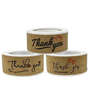 מלבן תודה אתה קישוטי קראפט נייר תווית מדבקה אישית תודה לך מדבקות עבור עסקים קטנים מלאכת נייר