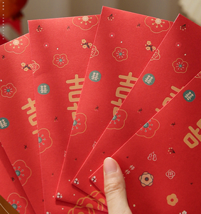 Portefeuilles rouges spéciaux du Nouvel An chinois, enveloppes personnalisées pour entreprise avec estampage à chaud dorée, <span class=keywords><strong>couleur</strong></span> CMJN, papier ordinaire - Product Image 5
