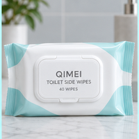 Lingettes pour toilettes OEM, 40 lingettes, emballage à couvercle rabattable, marque privée