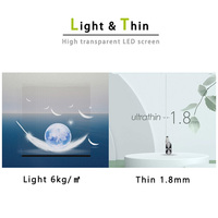 Écran LED transparent holographique VORTEX P2, 2 mm d'épaisseur, haute luminosité, clarté, affichage 3D, garantie de 2 à 5 ans pour la vente au détail