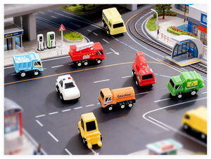 Venta al por mayor miniatura personalizada coleccionable niños jugar juguete camión <span class=keywords><strong>de</strong></span> <span class=keywords><strong>basura</strong></span> camión <span class=keywords><strong>de</strong></span> bomberos Taxi 3D resina coche modelo tablero juego figuritas - Product Image 5