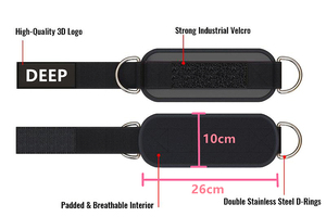 Correas de Tobillo Ajustables con Doble Anillo en D y Acolchado para <span class=keywords><strong>Gimnasio</strong></span>, Entrenamiento y Fitness, con Logotipo Personalizado, para Máquinas de Cable, con Función de Protección - Product Image 3