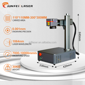 Machine de gravure <span class=keywords><strong>laser</strong></span> à fibre à mise au point automatique JUNFEI pour métal 3D 20W 30W 50W, machine de marquage rotative pour gravure sur verre - Product Image 2