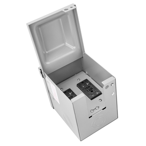 Caja Eléctrica Exterior Resistente a la Intemperie de 20A 125V NEMA 5-20R con Cuatro Tomas de Corriente con Bloqueo y Enchufe GFCI - Product Image 5