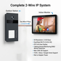 Interphone IP intelligent extérieur avec boutons d'appel multiples, système de visiophonie 2K IP65, caméra de sécurité pour appartements