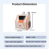 Sac à dos de transport pour chat d'extérieur avec bandoulière, grande capacité, design portable, respirant, en maille