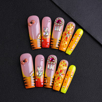 Nouveaux ongles press-on 3D faits à la main en opale avec diamants, style Y2K, ongles artificiels de haute qualité en acrylique, extra longs.