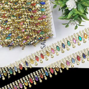 RYL 3.3cm <span class=keywords><strong>Strass</strong></span> Or Argent Dentelle Scène Danse Coiffe en Plastique Accessoires Décoratifs DIY Apprêts Vestimentaires pour Artisanat Déco - Product Image 5