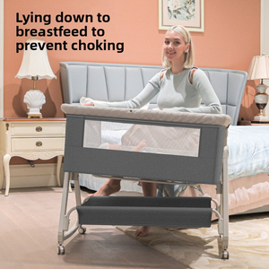 Premium Portable Foldable Baby Crib - Multifunctional European Style Bedside Sleeper for Newborns Infants 0-36 Months Home Use - Product Image 2