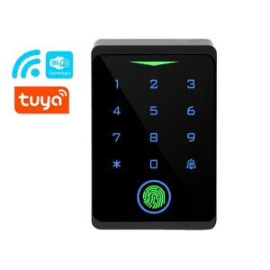 Système de contrôle d'accès intelligent Tuya IP66 extérieur avec sonnette lecteur de carte d'empreintes digitales biométrique contrôleur d'accès WIFI