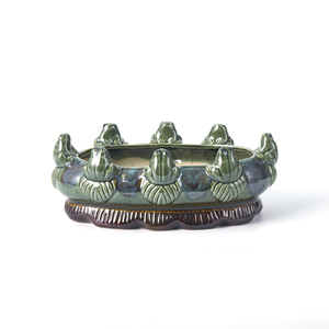 Maceta de Cerámica con Forma de Rana <span class=keywords><strong>para</strong></span> Interiores, Maceta de Flores con Diseño de Animal <span class=keywords><strong>para</strong></span> Hogar y Terraza - Product Image 1