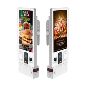 Black/white Color 27/32 Inch Smart Order Cash/cashless Payment Qr Barcode Display <b>Printer</b> Wall Mount Self Service Kiosk for Bank - Product Image 1