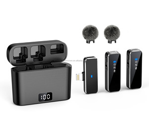 Micrófono de solapa inalámbrico N3, contenedor de carga profesional, micrófono Lavalier, cubierta a prueba de viento de felpa, micrófono inalámbrico para iPhone Android - Product Image 2