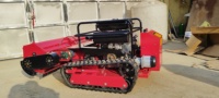 Broyeur forestier industriel robuste à moteur diesel, télécommandé, largeur 120 cm, 23 CV, coupe-herbe 45 °   Tondeuse à fléaux sur chenilles