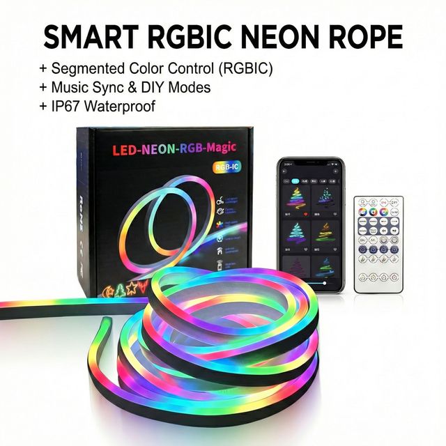DC 5V USB WS2811 Smart RGBIC Silicone LED Neon Strip Light IP67 Waterproof Addressable Dream Color App Music Sync Flexible Rope