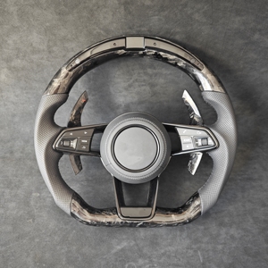 Nuevos productos Volante de cuero liso de cuero perforado para Audi A3 <span class=keywords><strong>A4</strong></span> A5 A6L A8 Q5 Q7 Q8 TT B9 Volante de coche - Product Image 4