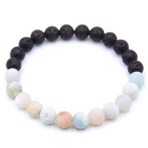 Dernière Offre Spéciale 8MM pierre de lave naturelle élastique perlé Bracelet <span class=keywords><strong>énergie</strong></span> de guérison extensible unisexe huile essentielle fabrication de <span class=keywords><strong>bijoux</strong></span> - Product Image 6