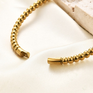 Fashion Beaded <b>Bracelet</b> 5Mm Round <b>Ball</b> Stainless Steel Unisex Jewelry Gold Silver Rose Gold - Product Image 2