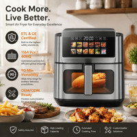 Four à friture numérique 9L 1800W avec éléments chauffants doubles, minuterie 90 min, en acier inoxydable, antiadhésif, pour la maison et les camping-cars, certifié ETL CE