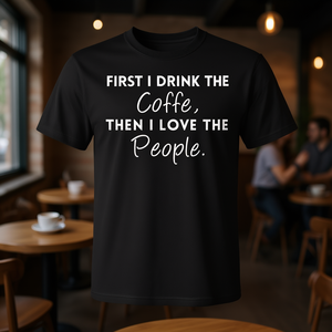 Camiseta Enneagram Tipo 2 Drink Coffee Love People Negra Unisex Talla Adulto - Product Image 3