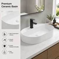 Fabricant d'articles sanitaires, lavabo de salle de bain en céramique brillante, lavabo sur plan.