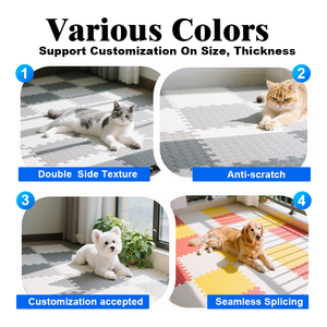 Tapis en mousse EVA pour chien et chat, tapis de sol épaissi isolant contre le froid, tapis antidérapant pour animaux de compagnie à assemblage sans couture - Product Image 2