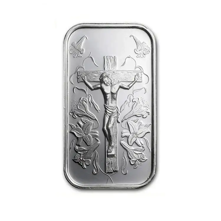 2020 Neujahr Werbe geschenk Metall Relief Kreuz Custom Souvenir Sterling reines Silber Tasche 999 Gold Nugget Plating Goldbarren