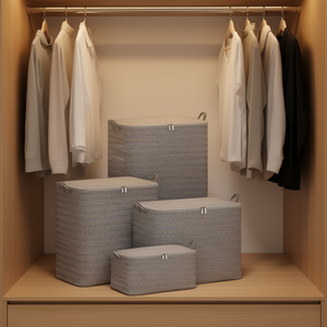 Cestas Organizadoras para Armario, 50x40x30cm, Plegables, de Tela No Tejida, Rectangulares, para Guardar Ropa, Diseño Minimalista - Product Image 2