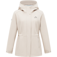 Chaqueta Softshell para Mujer, Tejido Elástico en 4 Direcciones, Resistente al Viento y al Agua, Informal, con Capucha, Cálida, Nueva Llegada, Gran Venta