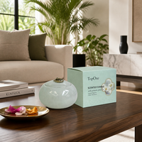 Vela Aromática de Cerámica Clásica al por Mayor, 150g, Cera de Soja, Mecha de Madera, con Tapa de Anillo Metálico, Caja de Regalo de Lujo