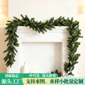Guirlande de Noël artificielle Yan Ju en pin, 1,8 m, 144 aiguilles fourchues, pour décoration murale, fenêtre, cheminée - Product Image 4
