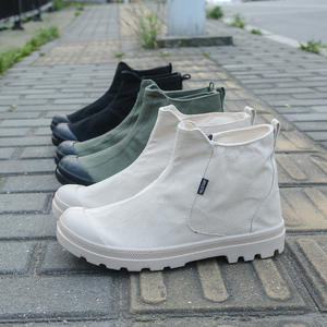 Bottes de désert montantes 2026 à languette intégrée et lacets ronds pour hommes, en toile, pour la randonnée en extérieur et les sports décontractés - Product Image 4